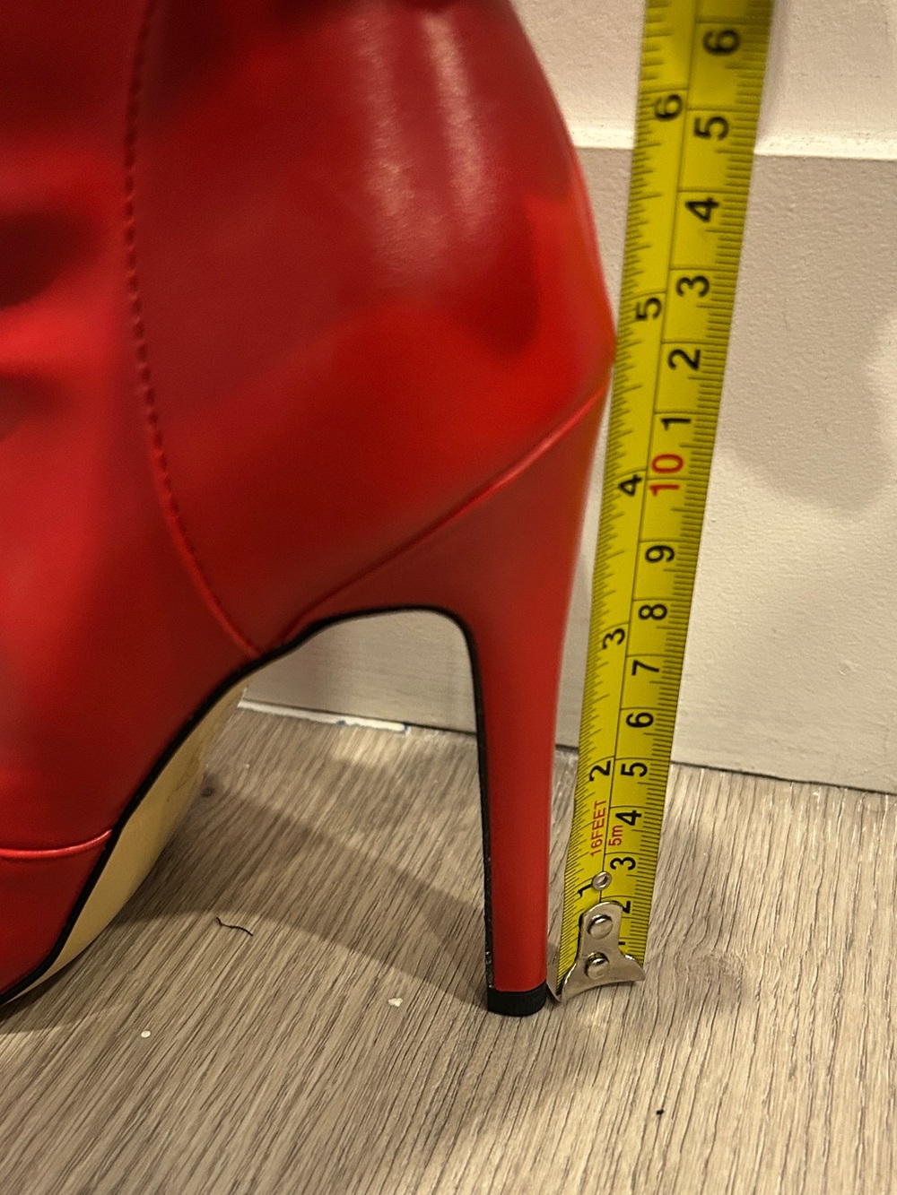 Red Open Toe Thigh High Over the Knee Stiletto Boots EU 39 / 8.5–9 - Picture 9 of 10